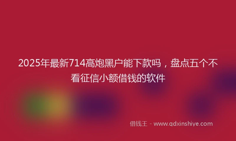 2025年最新714高炮黑户能下款吗，盘点五个不看征信小额借钱的软件
