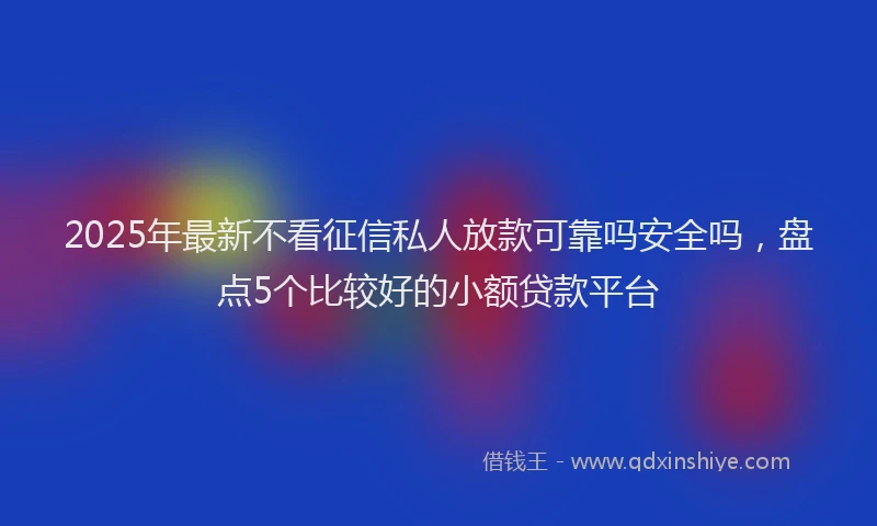 2025年最新不看征信私人放款可靠吗安全吗，盘点5个比较好的小额贷款平台