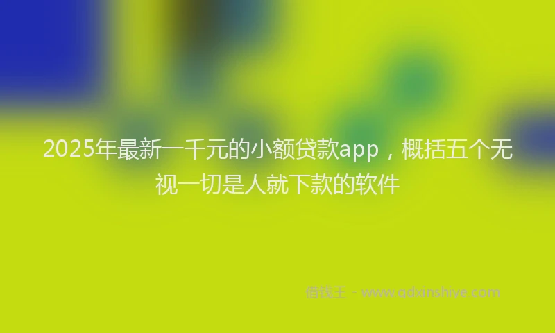 2025年最新一千元的小额贷款app，概括五个无视一切是人就下款的软件