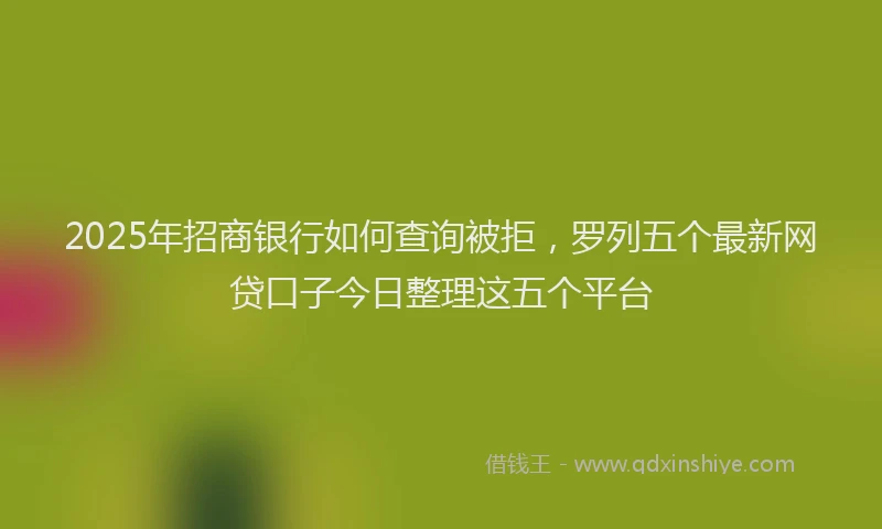 2025年招商银行如何查询被拒，罗列五个最新网贷口子今日整理这五个平台