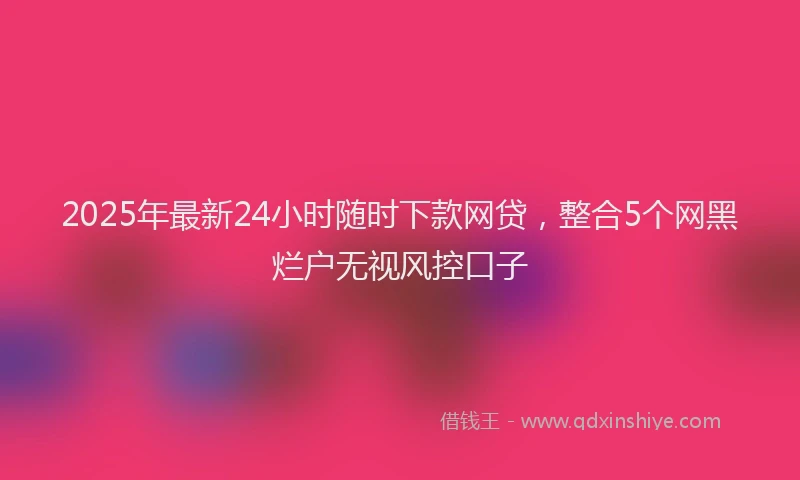 2025年最新24小时随时下款网贷，整合5个网黑烂户无视风控口子