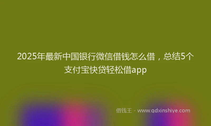 2025年最新中国银行微信借钱怎么借，总结5个支付宝快贷轻松借app