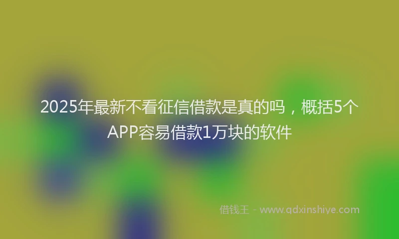 2025年最新不看征信借款是真的吗，概括5个APP容易借款1万块的软件