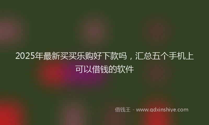 2025年最新买买乐购好下款吗，汇总五个手机上可以借钱的软件