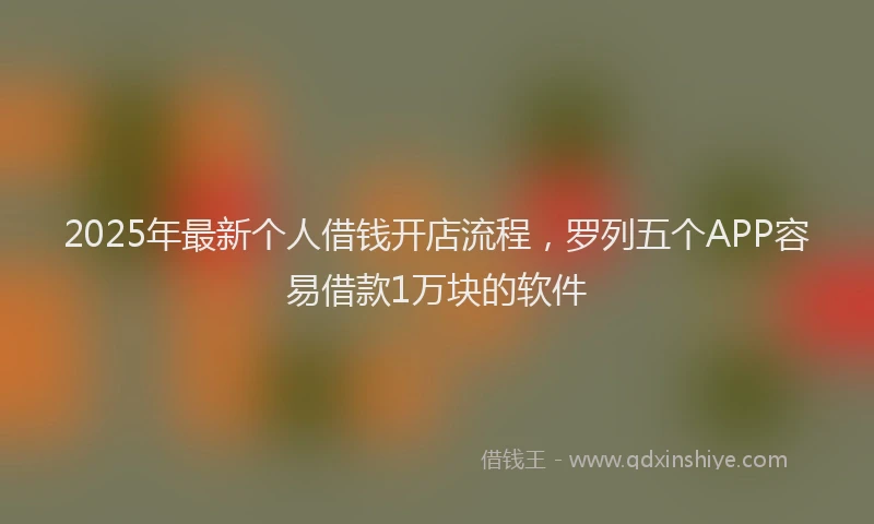 2025年最新个人借钱开店流程，罗列五个APP容易借款1万块的软件