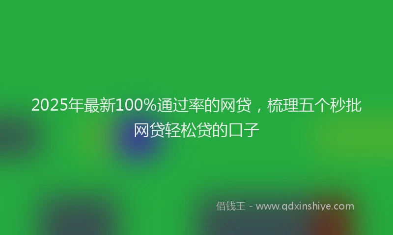 2025年最新100%通过率的网贷，梳理五个秒批网贷轻松贷的口子