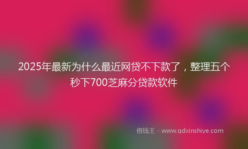 2025年最新为什么最近网贷不下款了，整理五个秒下700芝麻分贷款软件