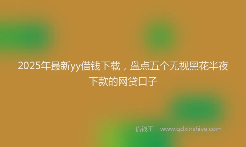 2025年最新yy借钱下载，盘点五个无视黑花半夜下款的网贷口子