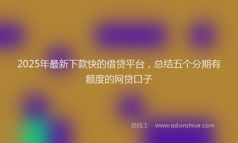 2025年最新下款快的借贷平台，总结五个分期有额度的网贷口子