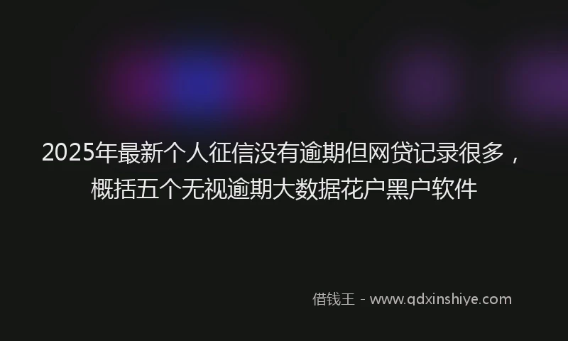 2025年最新个人征信没有逾期但网贷记录很多，概括五个无视逾期大数据花户黑户软件