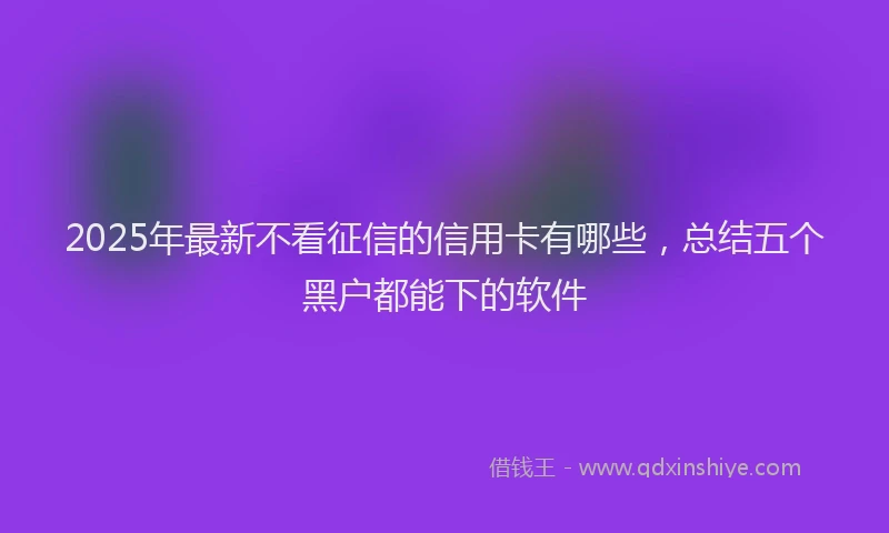 2025年最新不看征信的信用卡有哪些，总结五个黑户都能下的软件