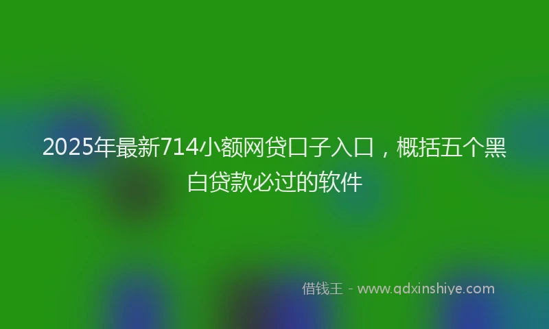2025年最新714小额网贷口子入口，概括五个黑白贷款必过的软件