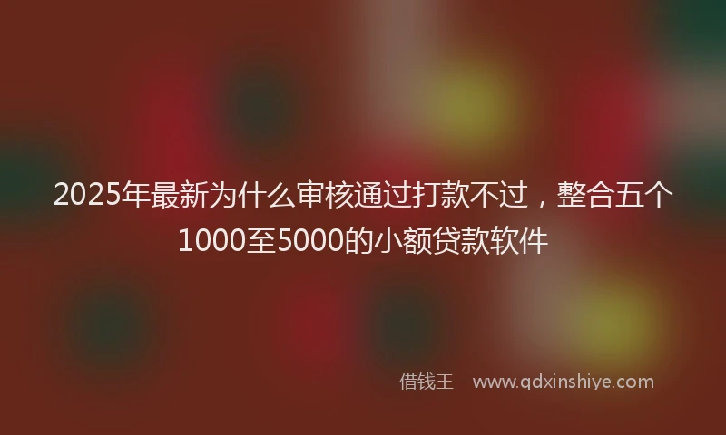 2025年最新为什么审核通过打款不过，整合五个1000至5000的小额贷款软件