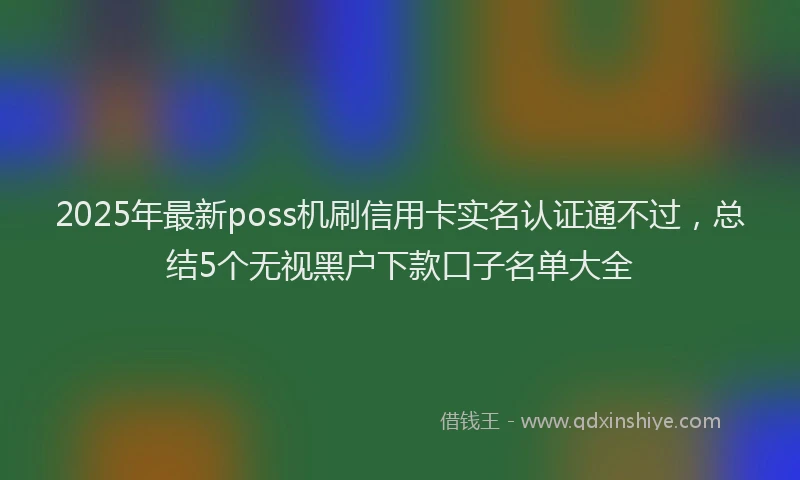 2025年最新poss机刷信用卡实名认证通不过，总结5个无视黑户下款口子名单大全