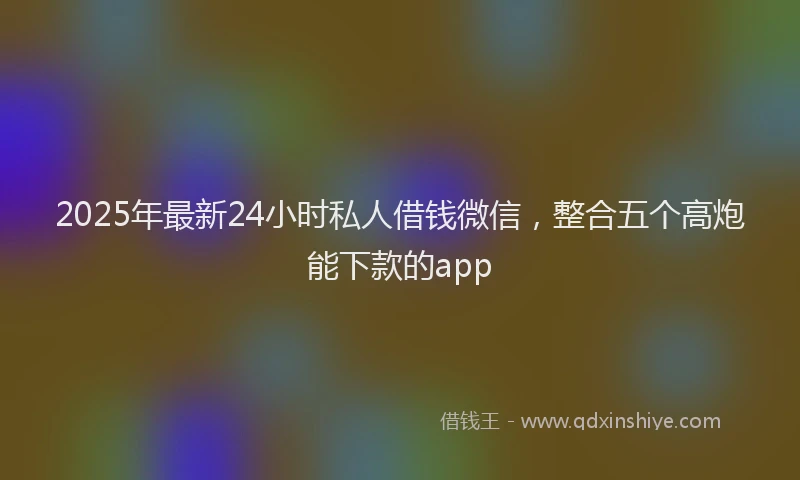 2025年最新24小时私人借钱微信，整合五个高炮能下款的app