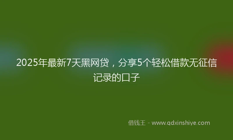 2025年最新7天黑网贷，分享5个轻松借款无征信记录的口子
