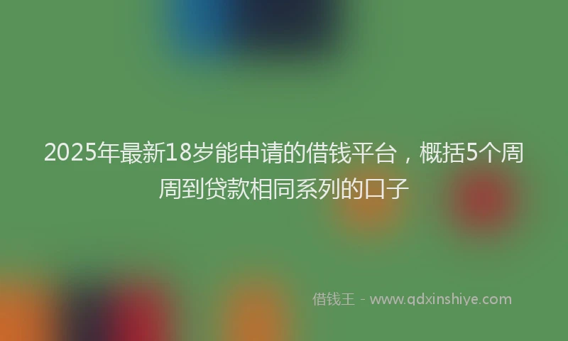 2025年最新18岁能申请的借钱平台，概括5个周周到贷款相同系列的口子