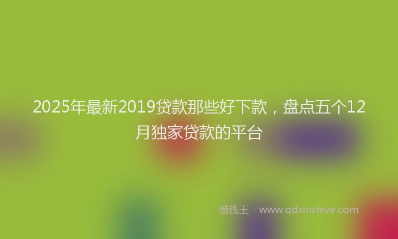 2025年最新2019贷款那些好下款，盘点五个12月独家贷款的平台