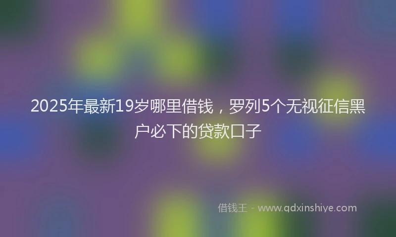 2025年最新19岁哪里借钱，罗列5个无视征信黑户必下的贷款口子