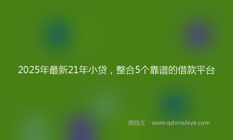 2025年最新21年小贷，整合5个靠谱的借款平台