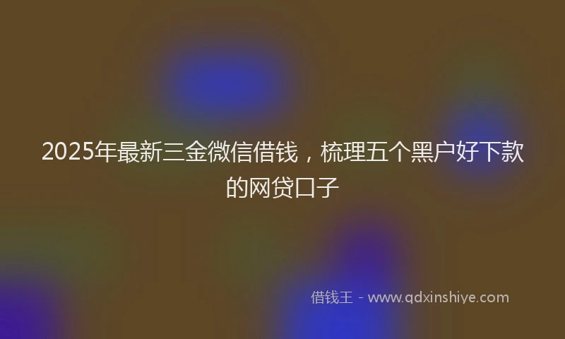 2025年最新三金微信借钱，梳理五个黑户好下款的网贷口子