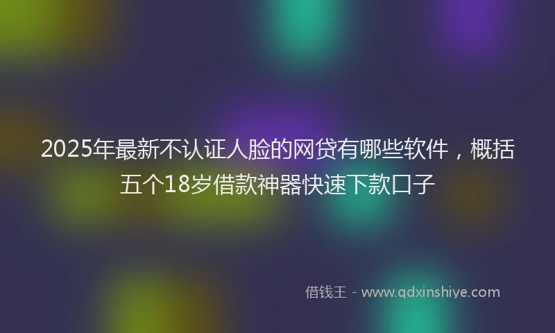 2025年最新不认证人脸的网贷有哪些软件，概括五个18岁借款神器快速下款口子