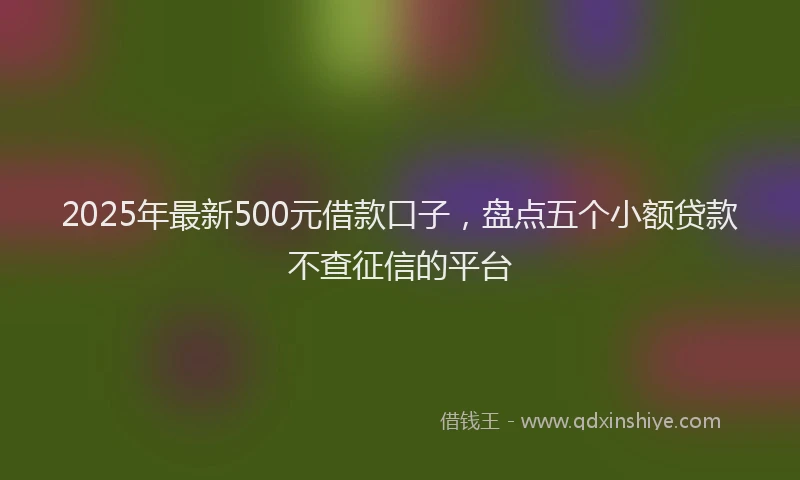 2025年最新500元借款口子，盘点五个小额贷款不查征信的平台