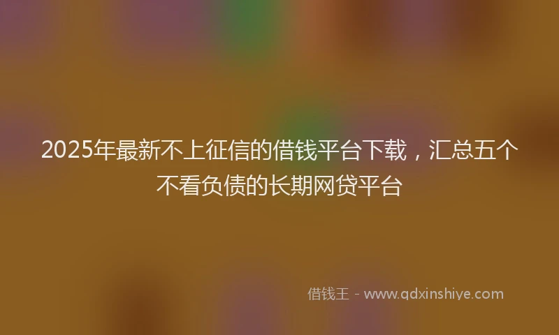 2025年最新不上征信的借钱平台下载，汇总五个不看负债的长期网贷平台