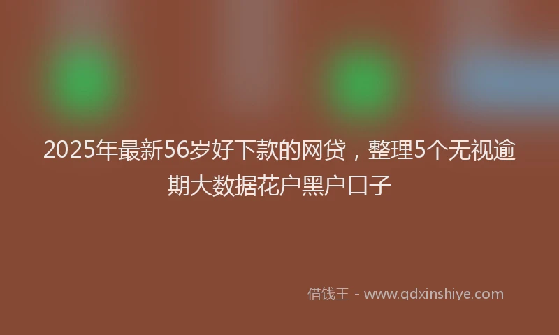 2025年最新56岁好下款的网贷，整理5个无视逾期大数据花户黑户口子