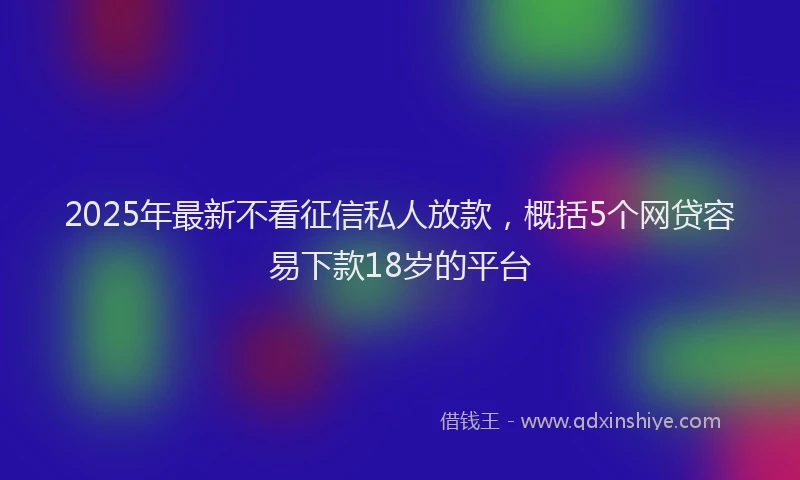 2025年最新不看征信私人放款，概括5个网贷容易下款18岁的平台