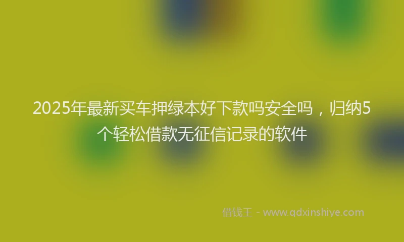 2025年最新买车押绿本好下款吗安全吗，归纳5个轻松借款无征信记录的软件