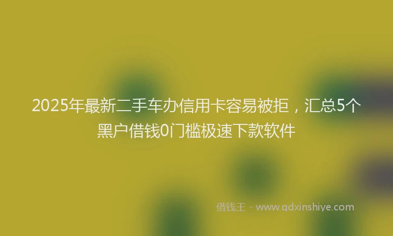 2025年最新二手车办信用卡容易被拒，汇总5个黑户借钱0门槛极速下款软件