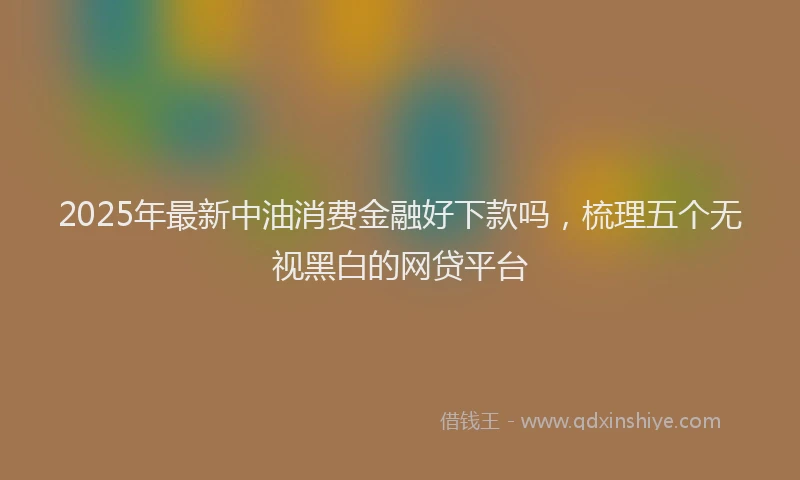 2025年最新中油消费金融好下款吗，梳理五个无视黑白的网贷平台