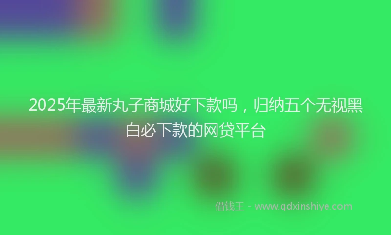 2025年最新丸子商城好下款吗，归纳五个无视黑白必下款的网贷平台