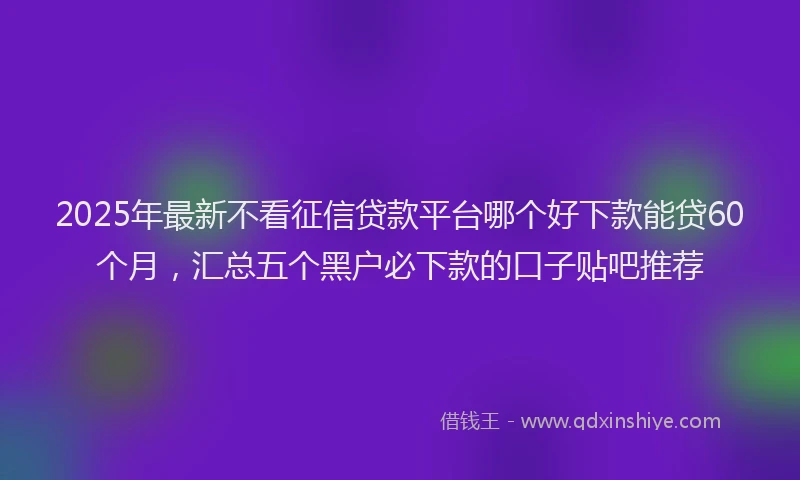 2025年最新不看征信贷款平台哪个好下款能贷60个月，汇总五个黑户必下款的口子贴吧推荐