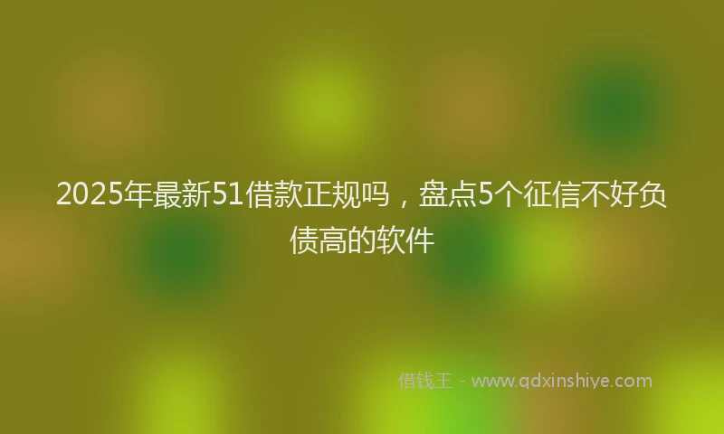 2025年最新51借款正规吗，盘点5个征信不好负债高的软件