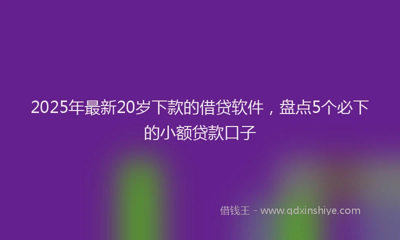 2025年最新20岁下款的借贷软件，盘点5个必下的小额贷款口子