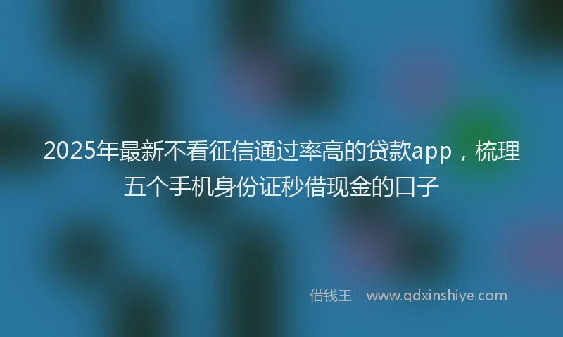 2025年最新不看征信通过率高的贷款app，梳理五个手机身份证秒借现金的口子