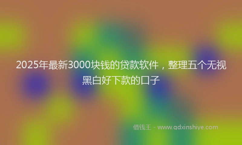 2025年最新3000块钱的贷款软件，整理五个无视黑白好下款的口子