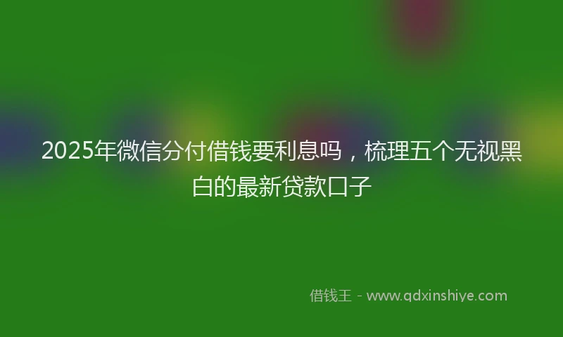2025年微信分付借钱要利息吗，梳理五个无视黑白的最新贷款口子