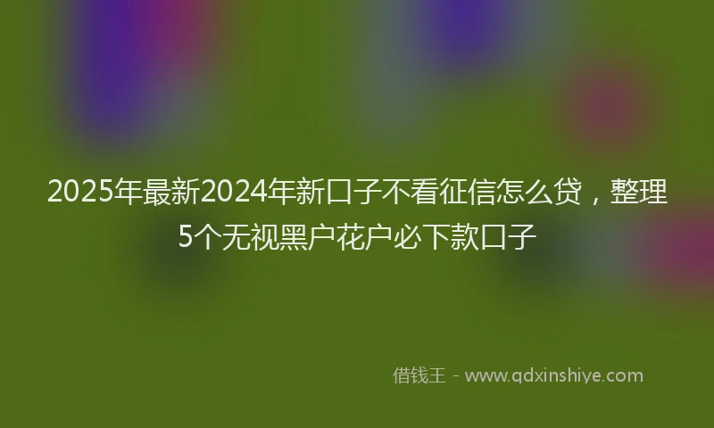 2025年最新2024年新口子不看征信怎么贷，整理5个无视黑户花户必下款口子