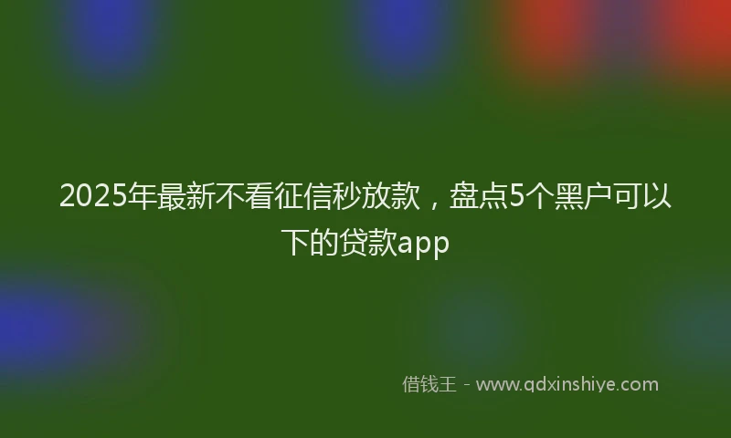 2025年最新不看征信秒放款，盘点5个黑户可以下的贷款app