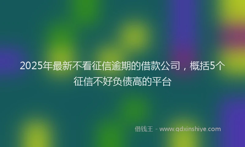 2025年最新不看征信逾期的借款公司，概括5个征信不好负债高的平台