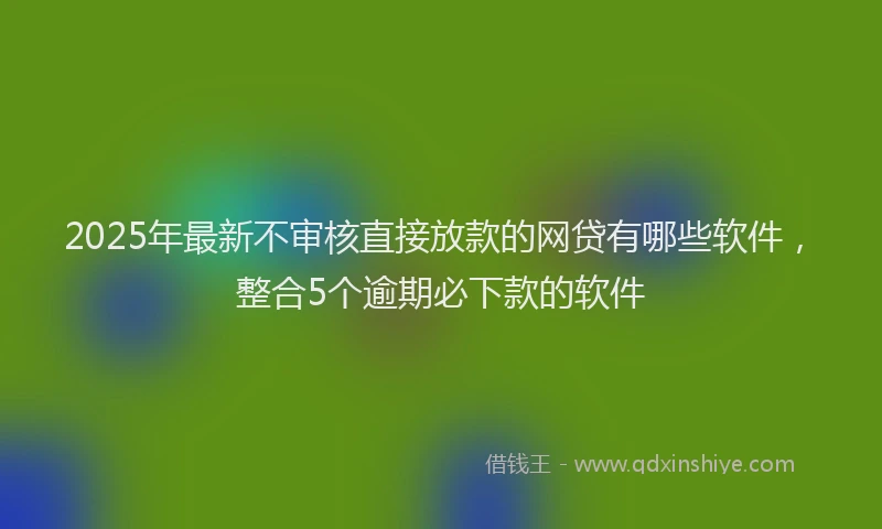 2025年最新不审核直接放款的网贷有哪些软件，整合5个逾期必下款的软件