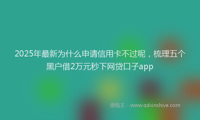 2025年最新为什么申请信用卡不过呢，梳理五个黑户借2万元秒下网贷口子app