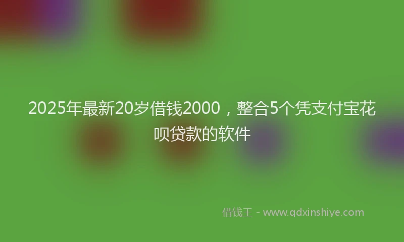 2025年最新20岁借钱2000，整合5个凭支付宝花呗贷款的软件