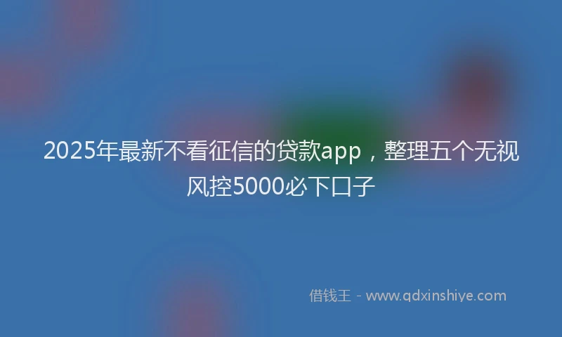2025年最新不看征信的贷款app，整理五个无视风控5000必下口子