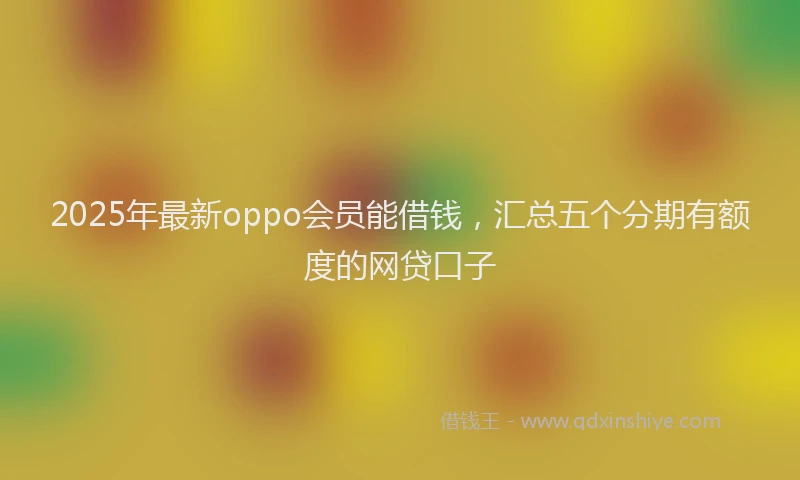 2025年最新oppo会员能借钱，汇总五个分期有额度的网贷口子
