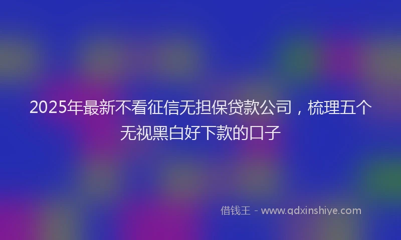 2025年最新不看征信无担保贷款公司，梳理五个无视黑白好下款的口子