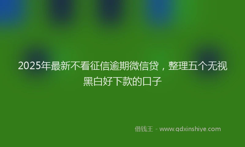 2025年最新不看征信逾期微信贷，整理五个无视黑白好下款的口子
